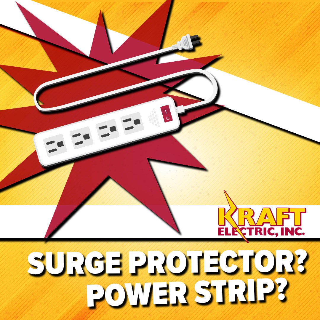 KraftElectric1's tweet photo. What the difference between surge protectors and power strips?
Power strips cost considerably less than a surge protector. 
Surge protectors will have a rating in Joules of energy, as well as the maximum voltage it can take from a power spike.  
#KraftElectric #electricans #Safe https://t.co/K5T2s3BwYl