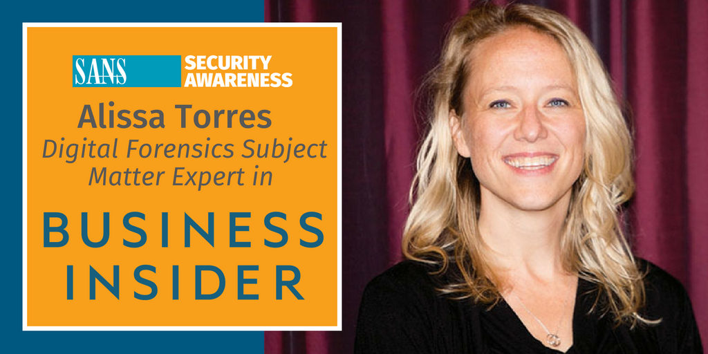 SANSWorkforce's tweet photo. Have you heard? #SANSSA Subject Matter Expert, Alissa Torres @sibertor, to detail "How to Build a Better Blue Team through Attack Simulation" at SANS Las Vegas Cyber Security Training Event this September. Read more in Business Insider: 
https://t.co/xHknS5NbrO https://t.co/szOlNrG9Zn