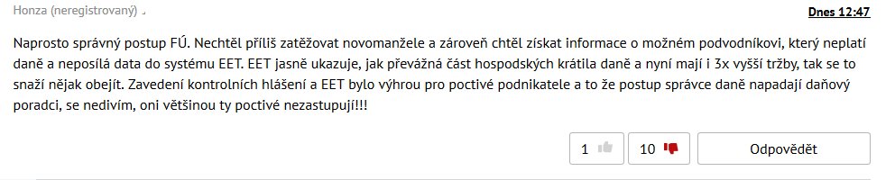 Rozmohl se nám na <a href="/podnikatel/">Podnikatel.cz</a> takový nešvar.. 
Pod články nám lidé z ministerstva financí (vidíme IP adresu) haní ostatní, v tomto případě například daňové poradce, kteří prý většinou zastupují nepoctivé podnikatele.