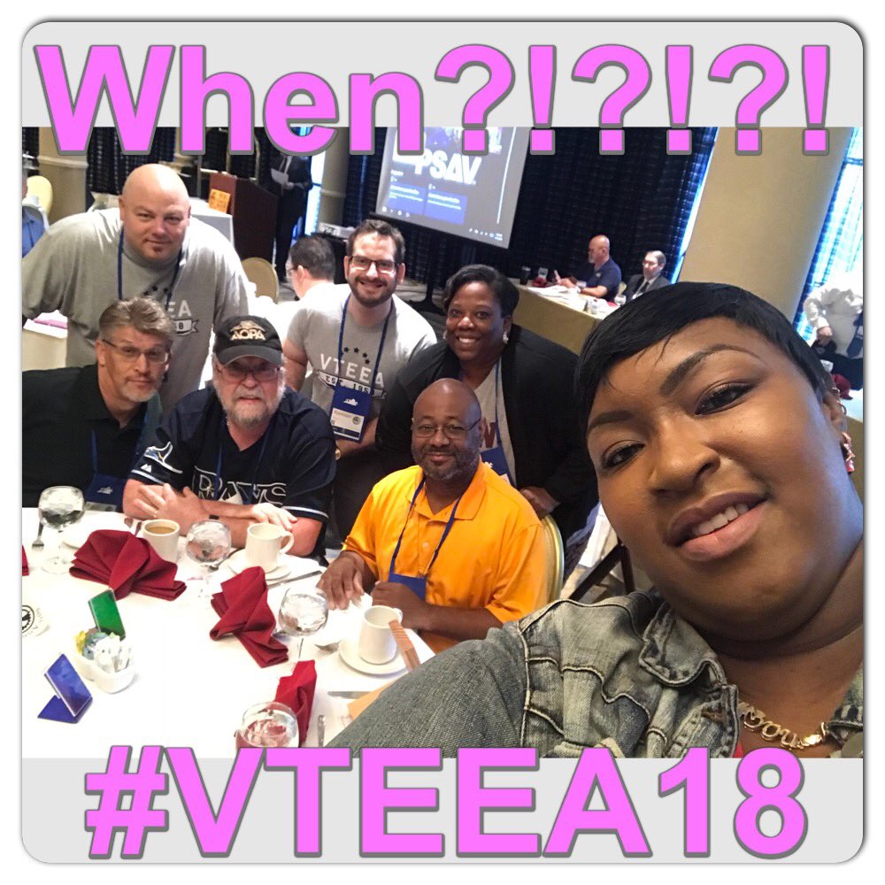 GodsGoldenVoice's tweet photo. Look at these kids, still smiling on Day 3 of the #VTEEA18 Summer Conference!! 124 years of service in this picture!!! So much knowledge and wisdom!!! #VTEEA #VTEEAPhotoChallenge https://t.co/WZ3ezhPyNW