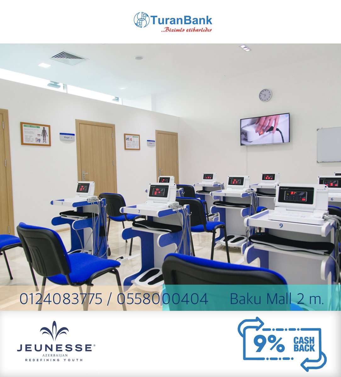 TuranBank's tweet photo. TuranBankın plastik kartları ilə Jeunesse sağlamlıq mərkəzində ödəniş edin və xərclədiyiniz vəsaitin 9%-ni kartınıza geri alın!
Əlavə məlumatı bankın rəsmi saytından (https://t.co/WhLp3zyy94) və ya 935 nömrəli məlumat mərkəzindən əldə edə bilərsiniz. https://t.co/934zFiicrj