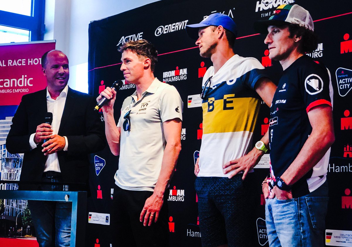 'How will a 6km run instead of a swim affect your day?'
Question of the day at #IMHamburg press conference. 
Guess we'll find out on Sunday at the Ironman Duathlon Champs...

No swim due to toxic levels of blue algae in water from the crazy heat. 
 
#ChallengeAccepted