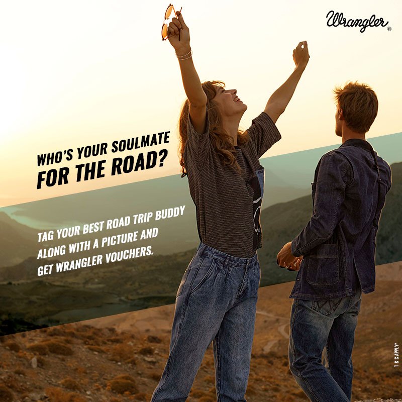 Wranglerdenims's tweet photo. The one who always calls shotgun. Or tells random stories. We all have a friend/buddy/companion like this.
DM a picture of one of your most memorable trips together. 
Best entries will get Wrangler vouchers that you and your travel buddy can share.
#ContestAlert #WranglerDenims https://t.co/AiF2E2yGed