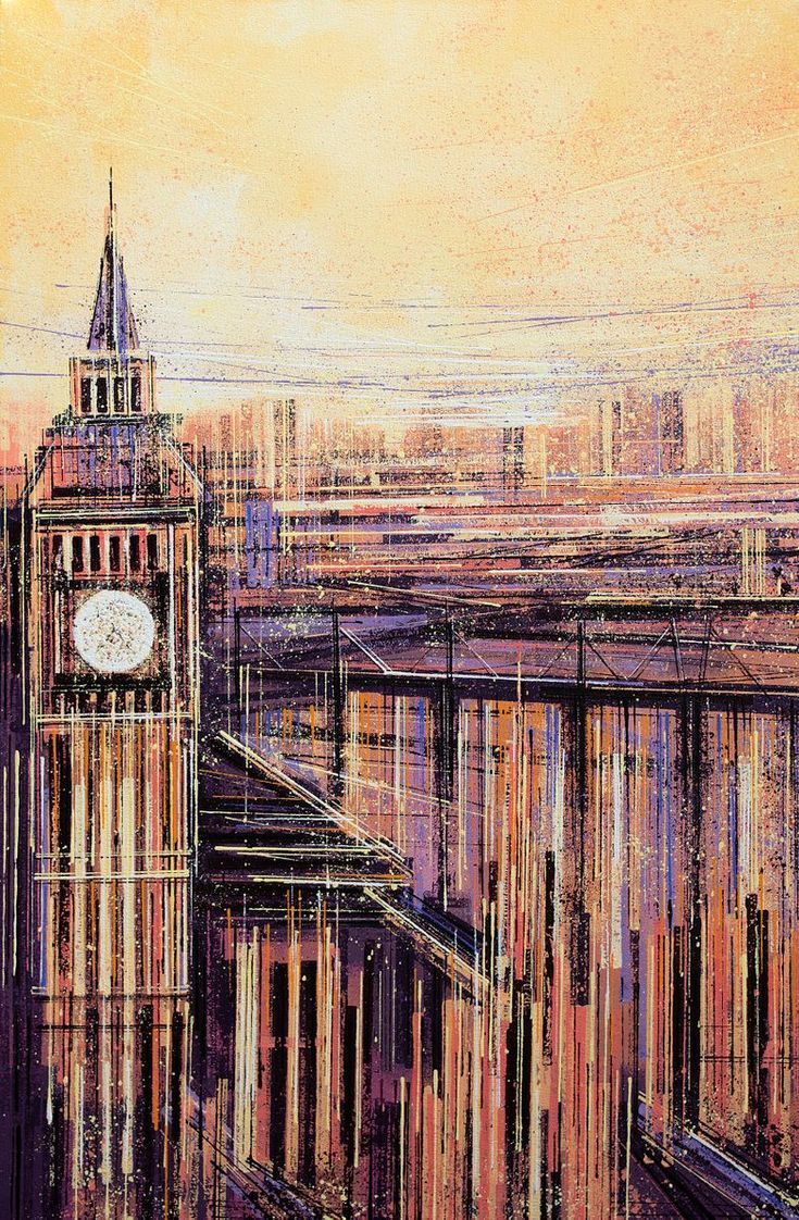 London - Big Ben At Sunset by <a href="/marctoddart/">Marc Todd</a> via <a href="/artfinder/">Artfinder</a> #acrylic #painting #art  artf.in/UBbqEg