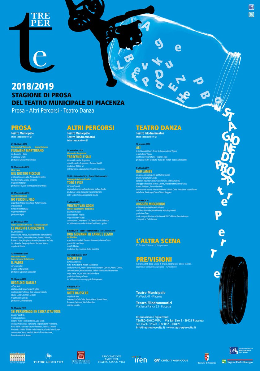TeatroGiocoVita's tweet photo. Presentata oggi in conferenza stampa la nuova Stagione di Prosa #TrePerTe del #TeatroMunicipale di #Piacenza 2018-2019 organizzata da @TeatroGiocoVita @teatripiacenza scopri il programma su -->https://t.co/pPnrXwHKxz https://t.co/hGZuq2LfMR
