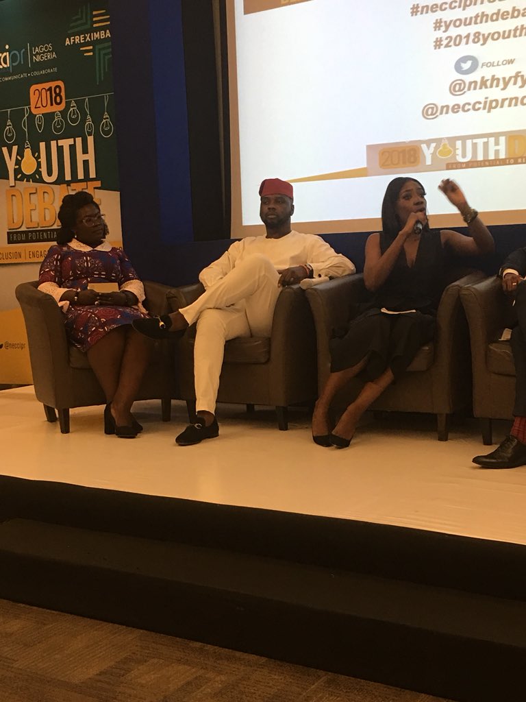 We can use the social media to turn this country around. David had a stone and sling, what we have as Nigerian youths is the internet <a href="/DebolaLagos/">Adebola Williams</a> #necciprroundtable2018 #youthdebate2018