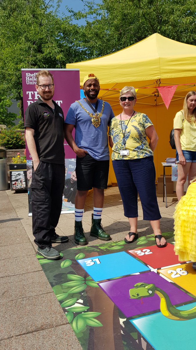 Bishowl's tweet photo. @SHUOutreach #FamilyFunDay2018 The Lord Mayor and The Print Shops snakes and ladder game https://t.co/9wUkhnIjaU