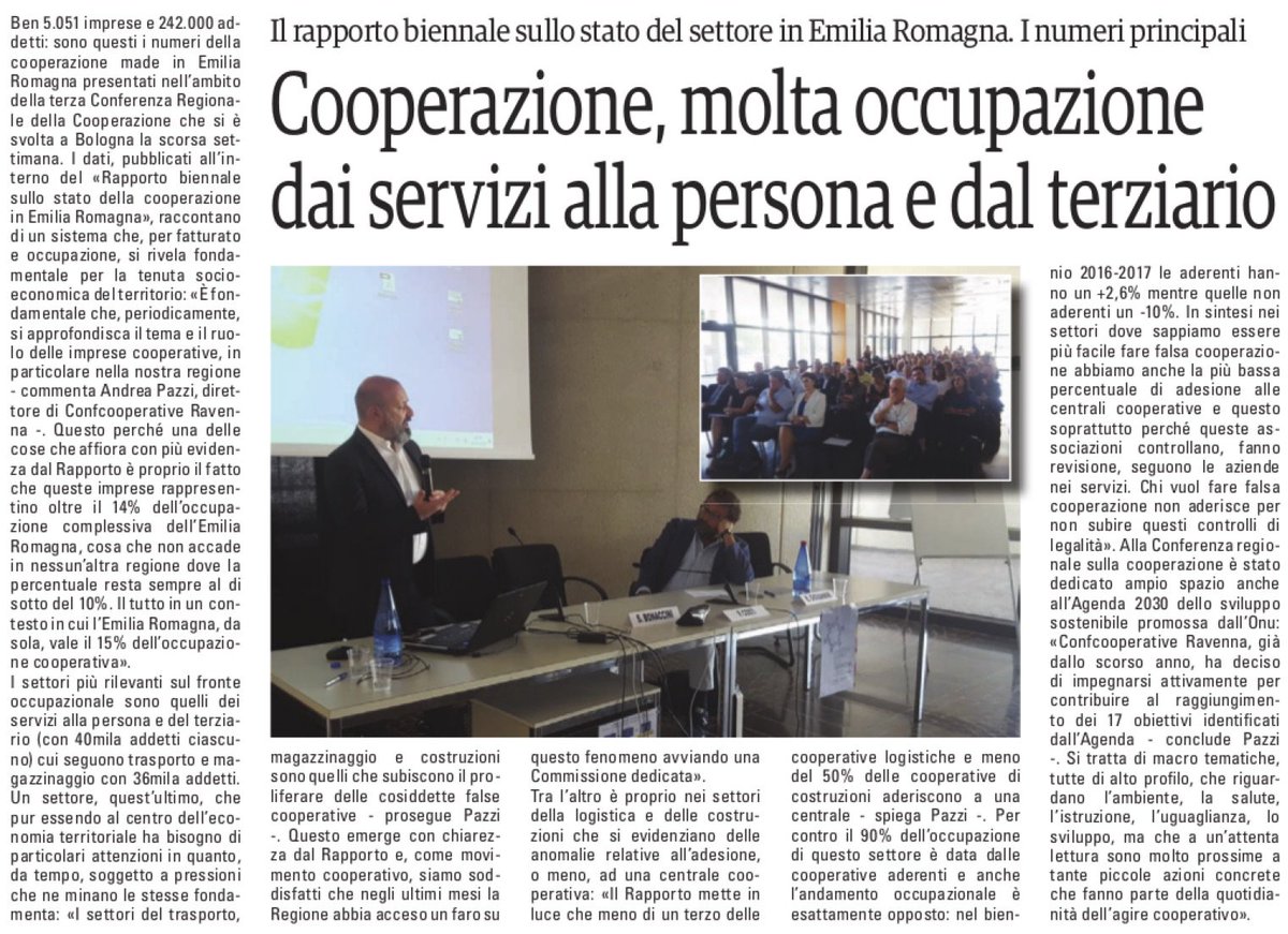 Rapporto biennale della cooperazione in #EmiliaRomagna. Sul settimanale <a href="/settesere/">settesere</a> tutti i numeri presentati in Conferenza Regionale con il commento di <a href="/AndreaPazzi15/">Andrea Pazzi</a> direttore @ConfcoopRavenna