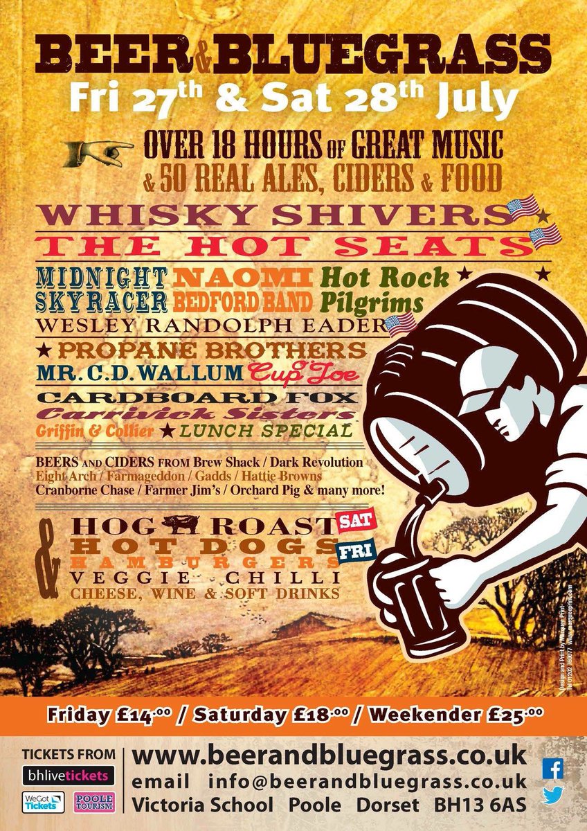 We're on our way to Poole for Beer and Bluegrass Festival - Just take a look at that lineup! 💪🍻🎻