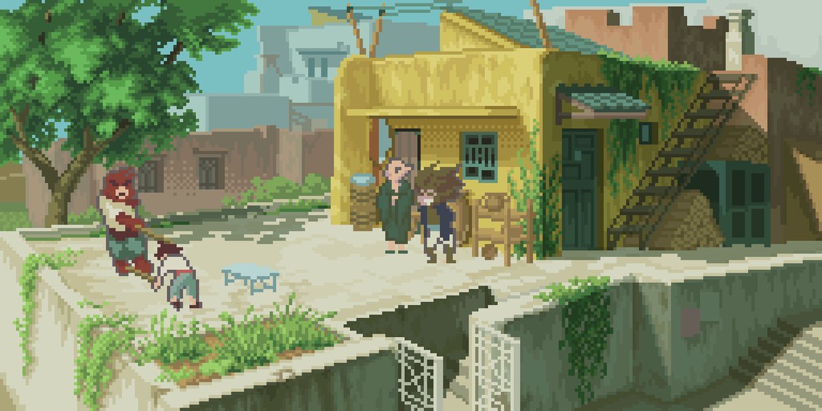 タテヤマトジル Sur Twitter ドット絵背景練習 バケモノの子 The Boy And The Beast より 金曜ロードショーに合わせて描きました サイズ 128 256pixel 作業時間 約１８時間 聴いていたもの 匿名ラジオ Pixelart ドット絵 ドット バケモノの子 T