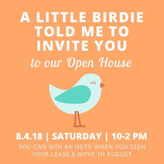HWLNiles's tweet photo. TWEET...TWEET  A little birdie also told me that when you sign your lease in August you are automatically entered to win a 42" HDTV!  Stop by to tour our beautiful community and sign your lease for a chance to win! #55andOver #ActiveAdultLiving #HWLNiles #PetFriendly #NilesOhio https://t.co/lHvtPhKFkX