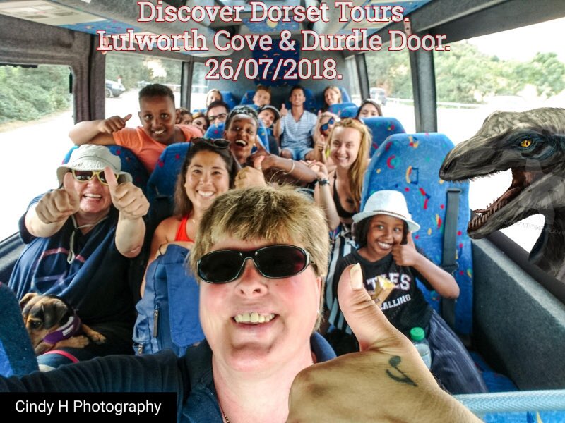 Having fun on the way to Lulworth Cove and Durdle Door! #discoverdorset #durdledoor #tour #summer #holidays #bournemouth