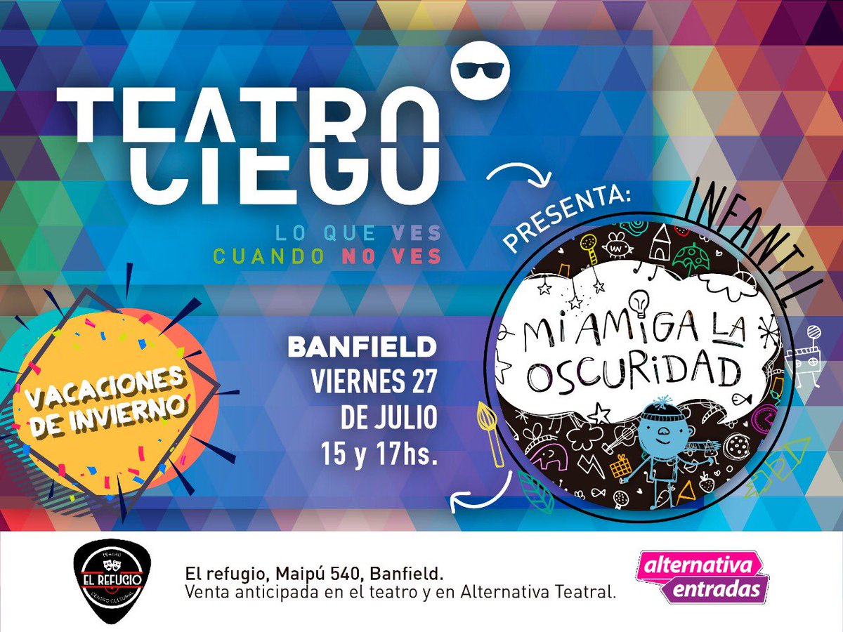 #HOY TEATRO CIEGO INFANTIL! 👧🏽🎈

No te pierdas la oportunidad de disfrutar de este show (de verdad) ÚNICO 👌🏼

🎫 Entradas en goo.gl/GFpHyN