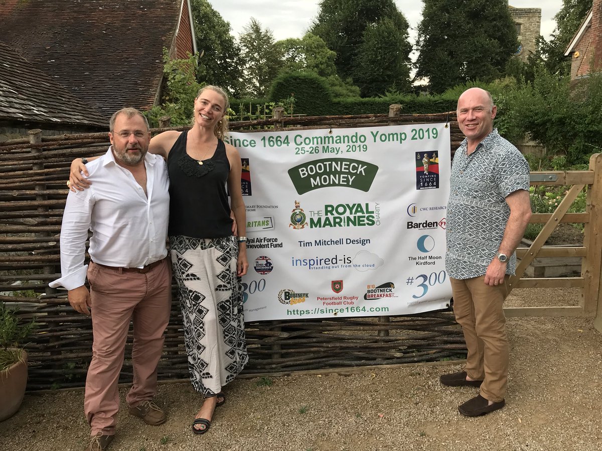 <a href="/Since1664/">Dukeof YorkandAlbany</a>, <a href="/RealJodieKidd/">Jodie Kidd</a> and <a href="/bootneckmoney/">Bootneck Money</a> celebrating launch of 2019 commando yomp. A brilliant charity we are delighted to support.