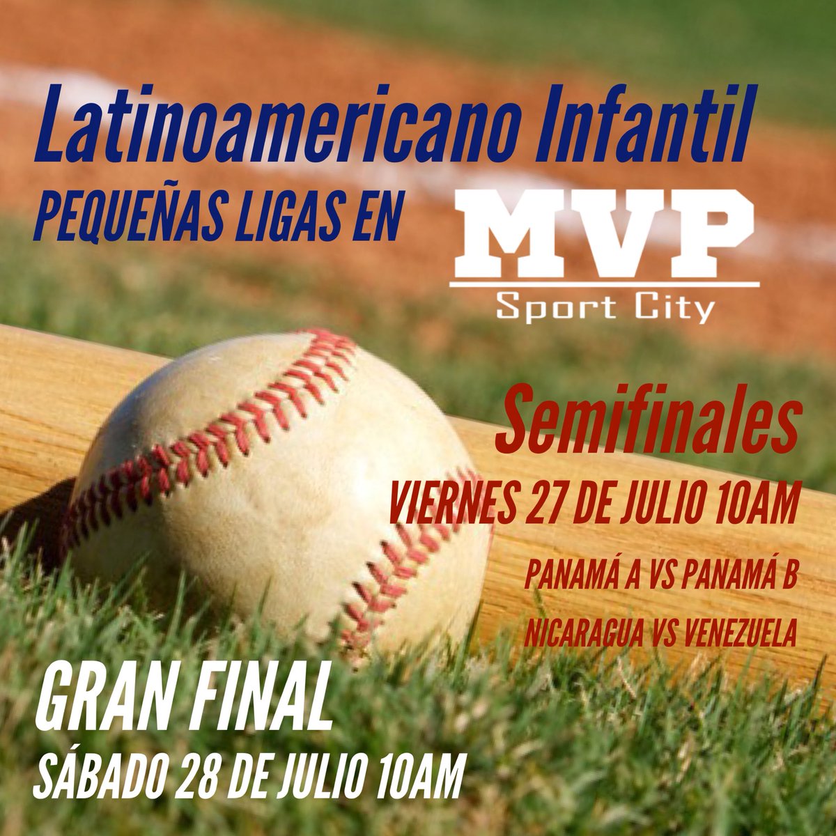 mvppanama's tweet photo. Hoy semifinales!! 10:00 am  en MVP SPORT CITY Latinoamericano Infantil #Panama #venezuela #nicaragua #baseballinfantil https://t.co/pGdGT57Cmx