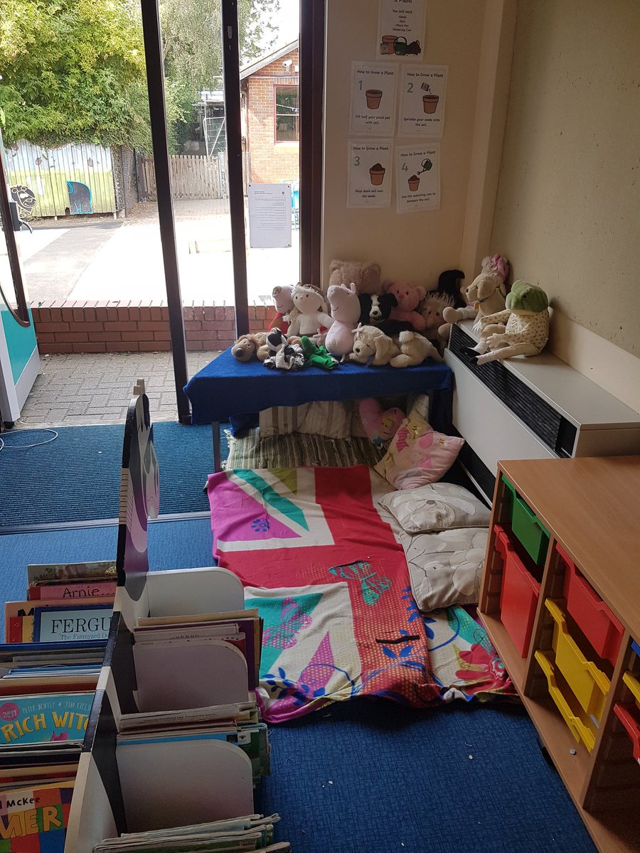 Reading den & classroom furniture set in place following deep clean ... next week, revitalizing displays! #EarlyYearsTeacher #TeacherHoliday