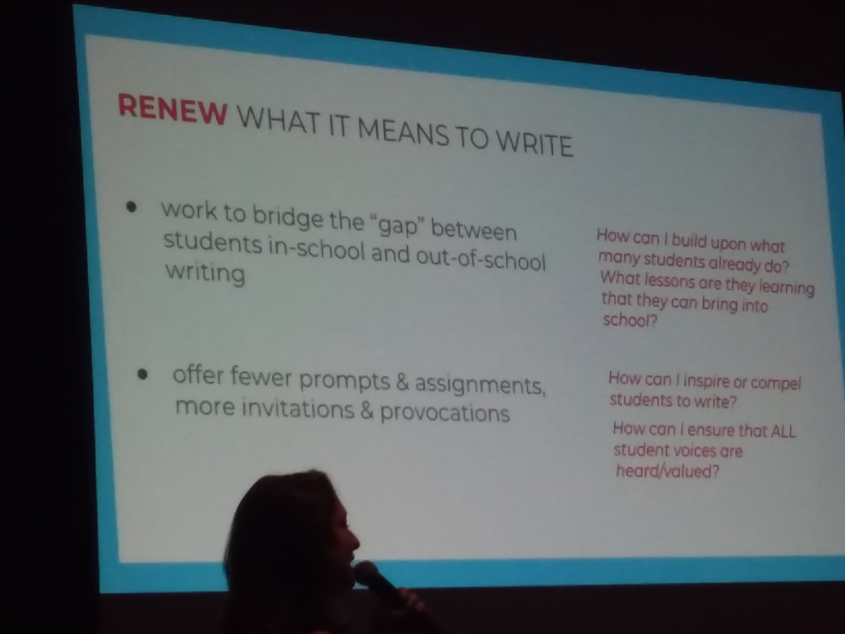 tomlittogether's tweet image. @ShawnaCoppola tells how to #renew our definition of writing. #parsum18 @Paramus_Schools @stenhousepub