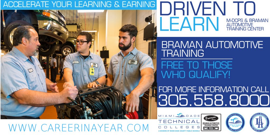 Your key to automotive careers is here at the Braman Automotive Training Center. For more information 📞305-558-8000 #bramanautomotive #automotivecareers #careerinayear #mechanic #adulteducation #highschooldiploma #getabetterjob #graduate #careers #miami ow.ly/g4qE30l9M9i