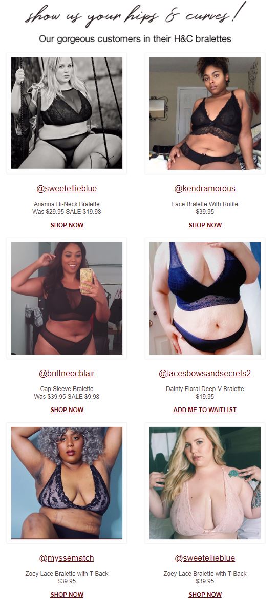 We are loving all these bralette images! Tag <a href="/hipsandcurves/">Hips and Curves</a> for a chance to be featured!

bit.ly/2NQHtDP