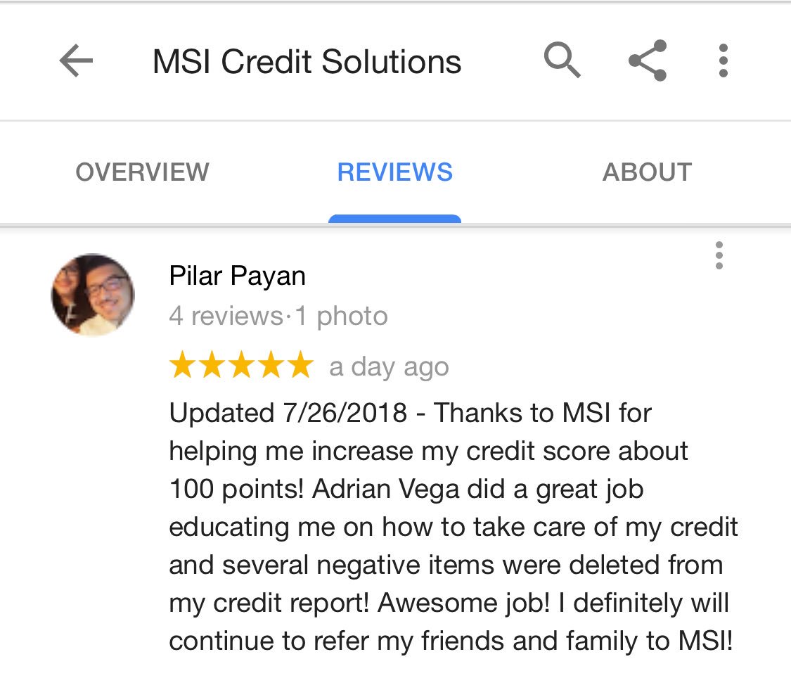 Another satisfied client for the books! Very thankful for having a career where I can make a positive impact on people’s lives and help them get ahead financially! #CreditRepair #MSICreditSolutions 💳📈