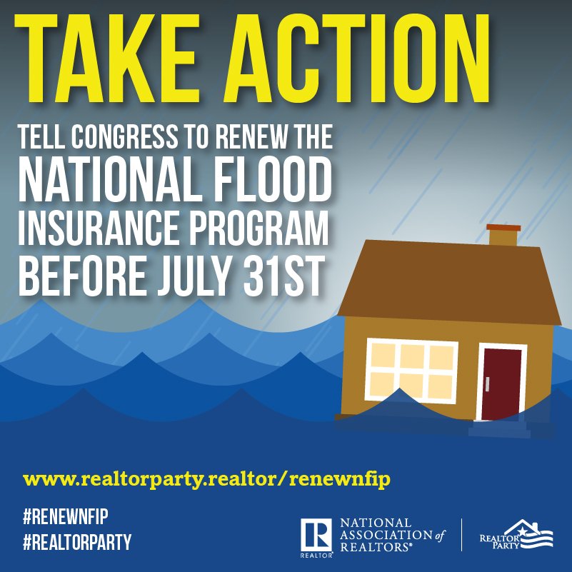 PhillyRealtors's tweet image. The National Flood Insurance Program will expire on 7/31. Click here &amp;amp; tell Congress to extend &amp;amp; pass meaningful reforms to ensure long-term viability of the program. parealt.rs/2I0xb0n  #SupportNFIP #REALTORParty