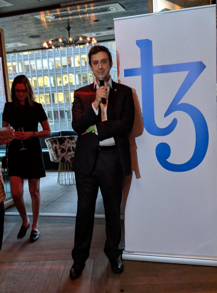 josh_blockchain's tweet photo. Some photos from the @tezos launch party in #NYC earlier this week.  @breitwoman  #crypto #blockchain https://t.co/9cattZZlex