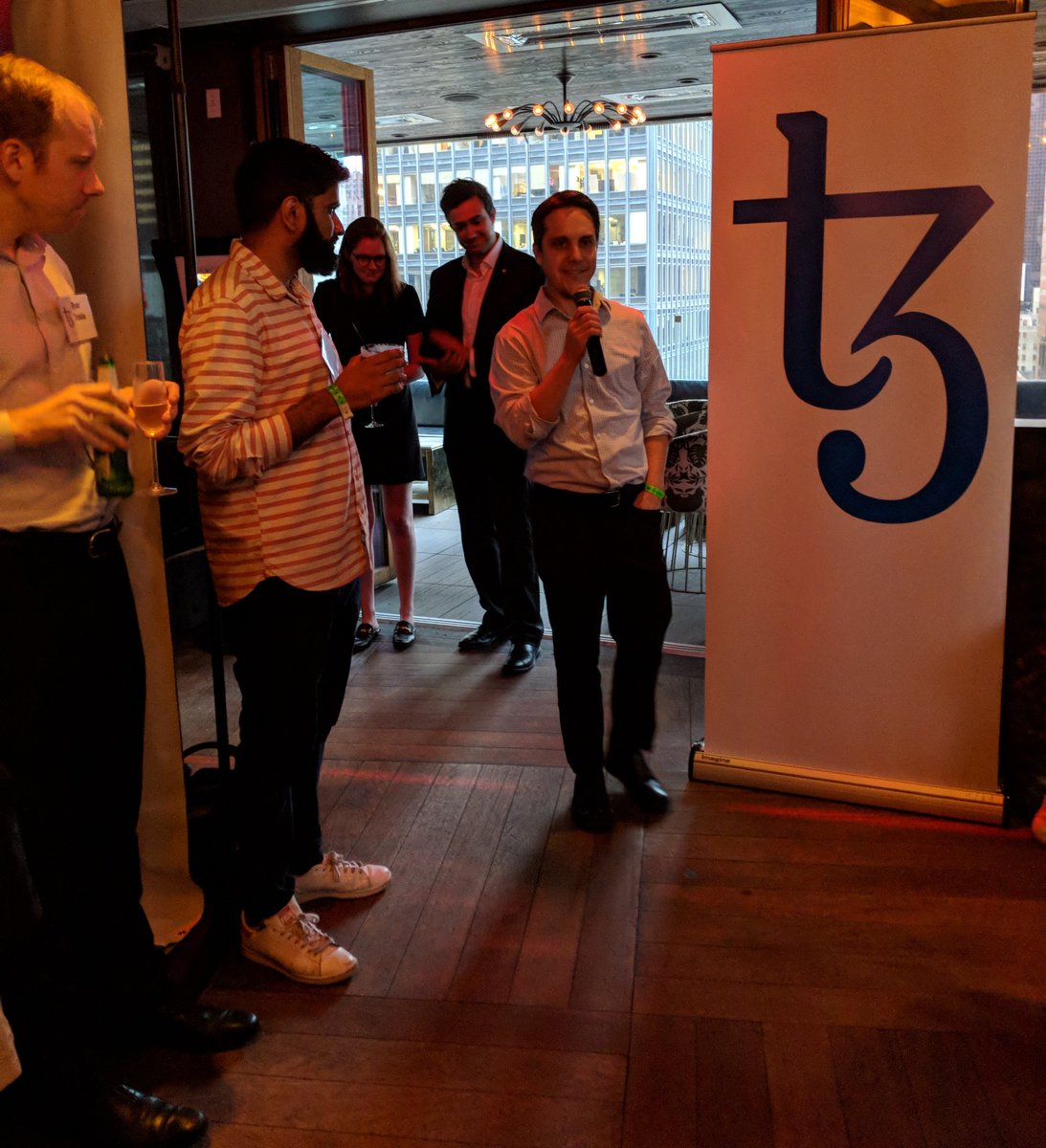 josh_blockchain's tweet photo. Some photos from the @tezos launch party in #NYC earlier this week.  @breitwoman  #crypto #blockchain https://t.co/9cattZZlex