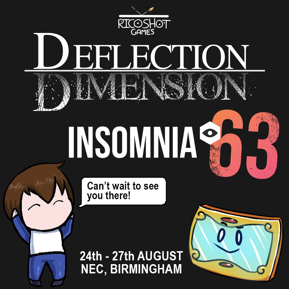 RicoshotGames's tweet photo. We're are extremely ecstatic to announce that we're back at the NEC for @IGFestUK's #Insomnia63 this summer! We'll be in the Indie Zone with #DeflectionDimension all weekend, and we can't wait for you guys to play our new gamemode! :D

#indiedev #indiegame #gamedev #i63 https://t.co/UcXorq3Vlx