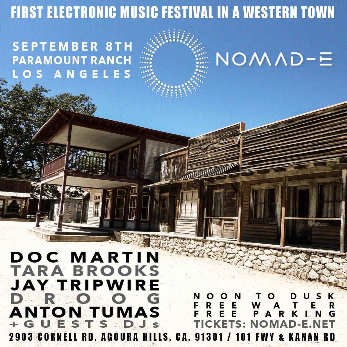 a party at an Old Western Ranch? yes, please. Joining <a href="/sublevelDoc/">Sublevel</a> <a href="/jay_tripwire/">jay tripwire</a> <a href="/TaraBrooksMusic/">Tara Brooks</a> <a href="/antontumas/">Anton Tumas</a> for Nomad-E on Sept. 8th