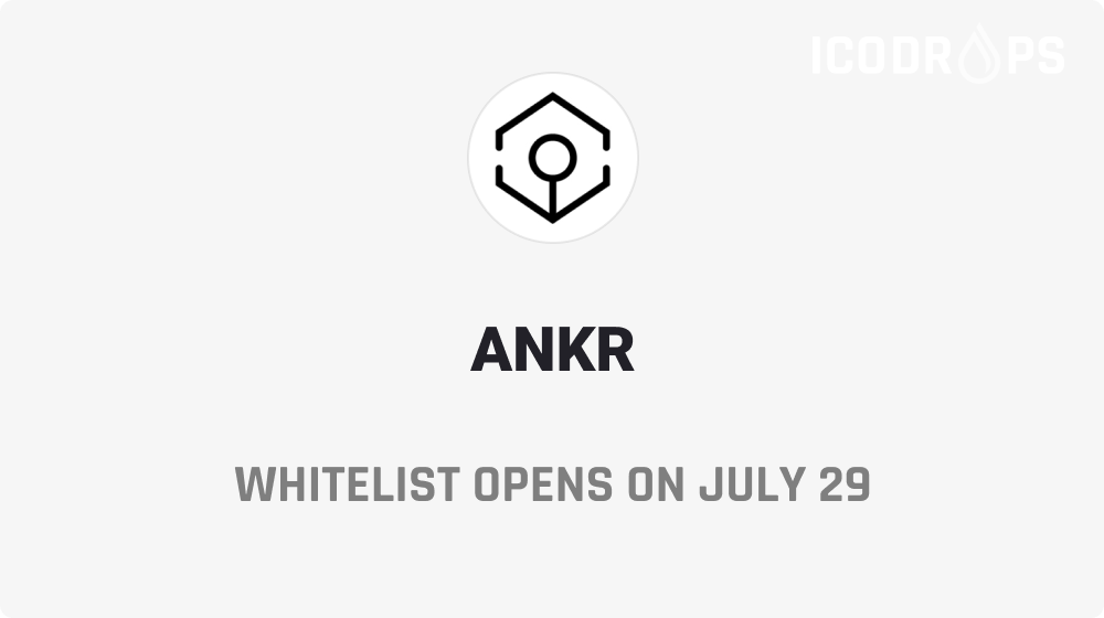 ICODrops's tweet photo. According to the ANKR admin's message in the official telegram, the whitelist opens on July 29. There's no need to rush. ANKR promises to give the community enough time. https://t.co/WE9P7DnBb6 https://t.co/4Ay2kRtAss