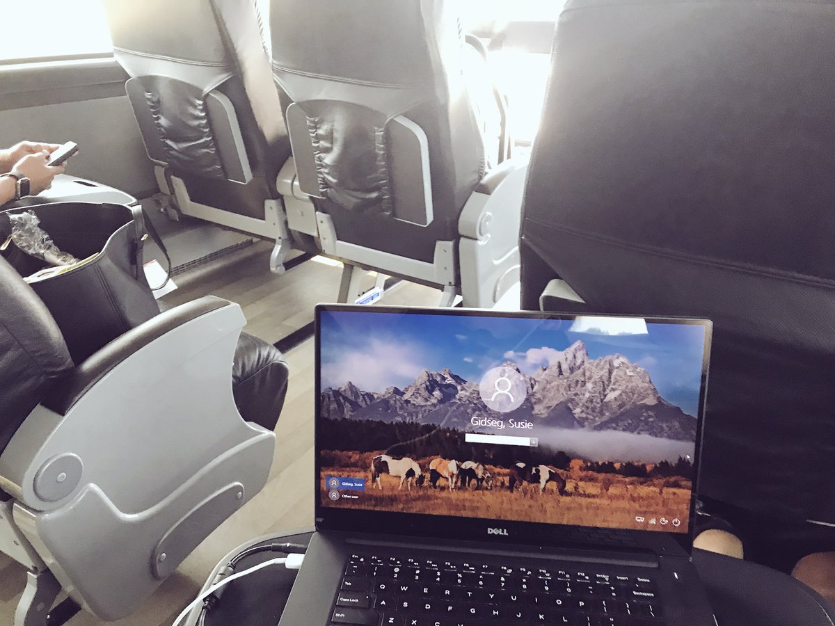 thesusieg's tweet photo. First time with my #dellprecision workstation on the road. Powerful but travels great! #onthegopro #flexwork #futureofwork Thanks for the laptop desk and the great ride as always, @vonlanemotors! https://t.co/mYBXVzBtaH
