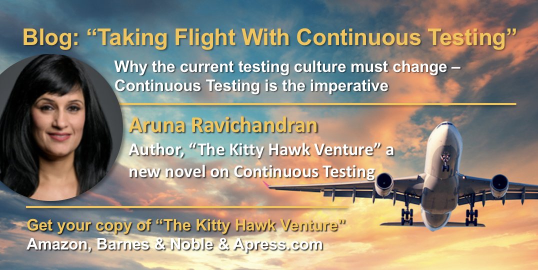ericodell's tweet photo. Blog: Taking Flight with #ContinuousTesting https://t.co/LbHMXzjaHv  from the author of the new novel, “The Kitty Hawk Venture” @aruna13 https://t.co/AS4o64ZFjq  @CAinc #DevOps #ContinuousDelivery #ShiftLeft https://t.co/kMS1X6JSAe