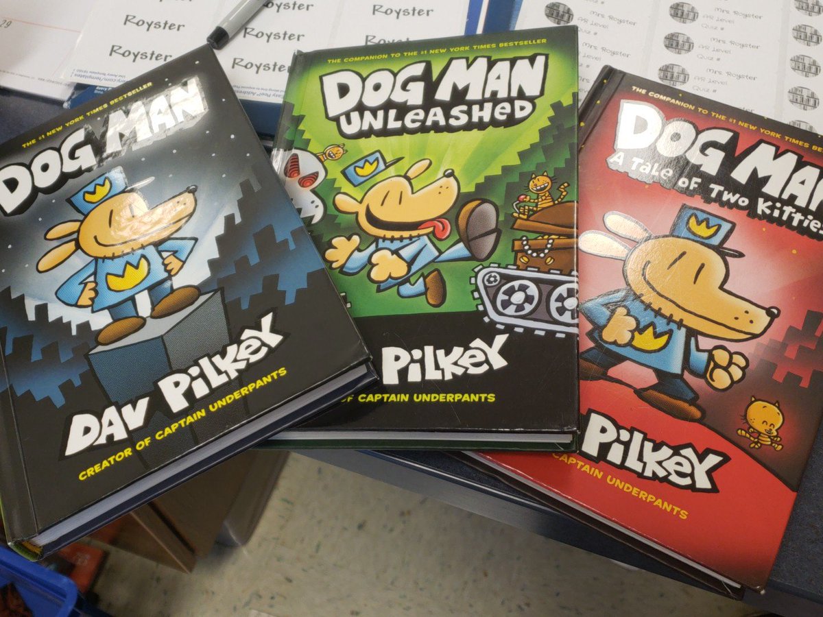 MichelleRoyste7's tweet photo. My kiddos ❤ the Dog Man series! I highly recommend them for any Elementary classroom library! #dogman #davpilkey https://t.co/6uqDUBj6w2