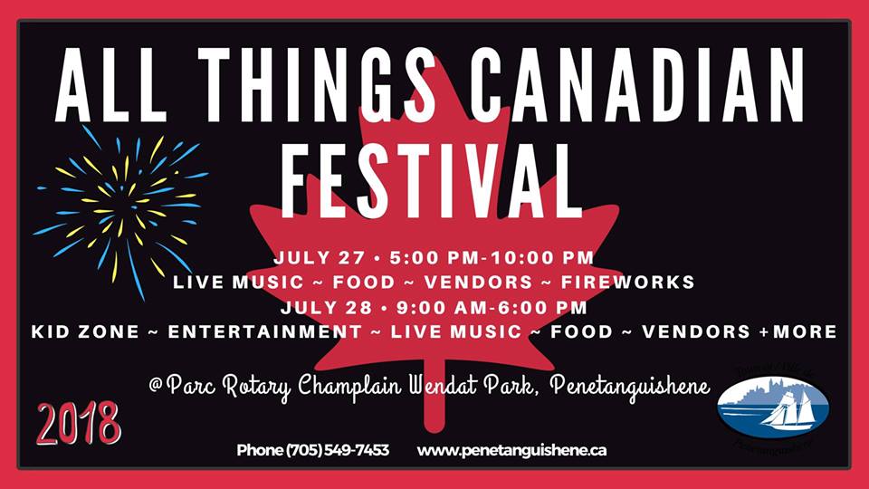 HeartofGBay's tweet photo. The festivities begin tonight! Come down to Parc Rotary Champlain Wendat Park for this awesome festival that celebrates 'All Things Canadian!' Don't forget to stop in by our tent for your chance to win a 'Dinner &amp; A Show' Package! #heartofgbay #gbaylife #allthingscanadian #canada https://t.co/9dZGclHIbV