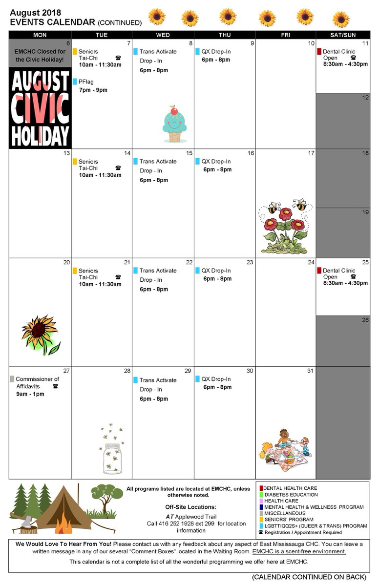 EastMissCHC's tweet image. Check out our August Program Calendar! Happy Summer Everyone!!

#August #ProgramCalendar #EMCHC #AugustProgramming #Summer