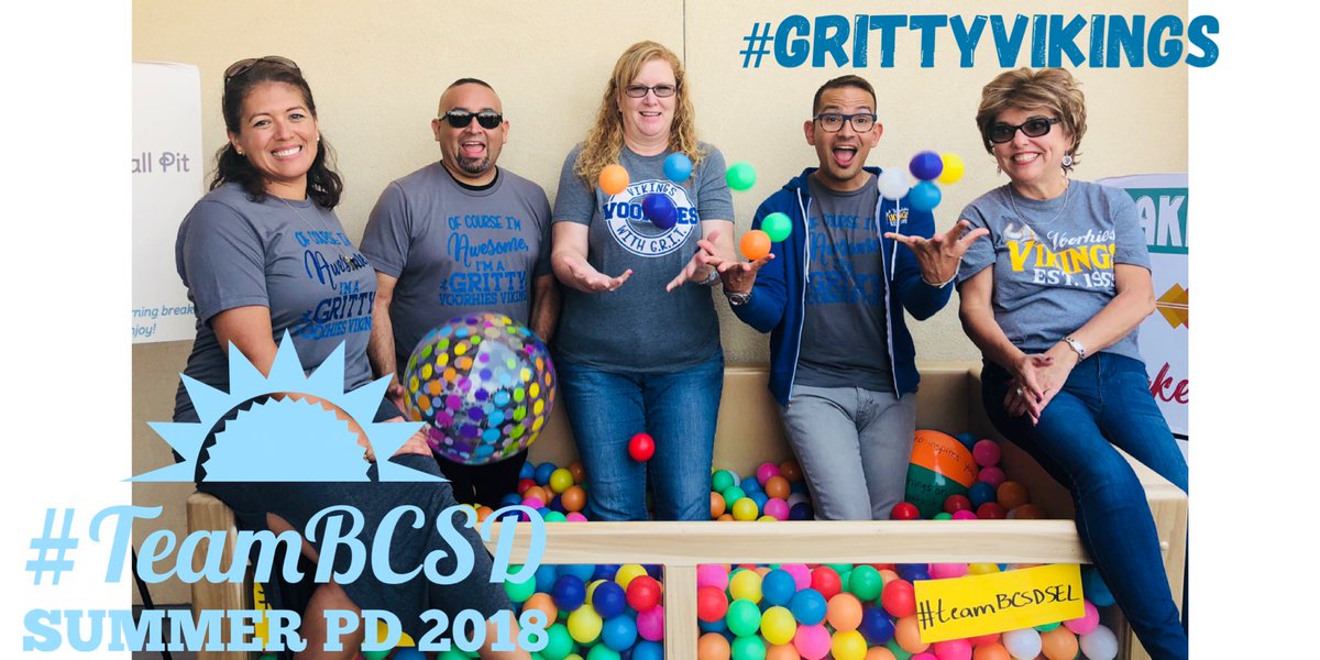 ErickBruin's tweet photo. #GrittyVikings at #TeamBCSD summer PD 2018! A great week of learning and growing! #TeamBCSDSEL @BakCitySchools @MyrnaERojas1 @BPacBruin @JewelBarrett100 @SharleenMcKelv1 https://t.co/ovJ1mprNhy