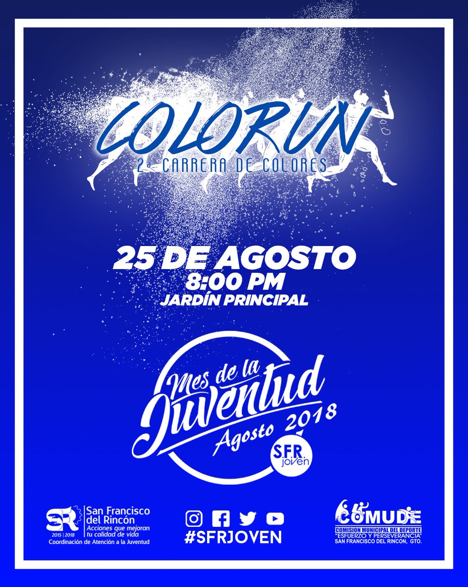 SFRjoven's tweet photo. COLORUN: 2da Carrera de Colores

CONSULTA EL EVENTO Y LAS BASES AQUÍ
👇🏽👇🏽👇🏽
Evento: https://t.co/ICFb87wqfH

Bases: https://t.co/iY0j39U5gq https://t.co/T46bUlFZ3o