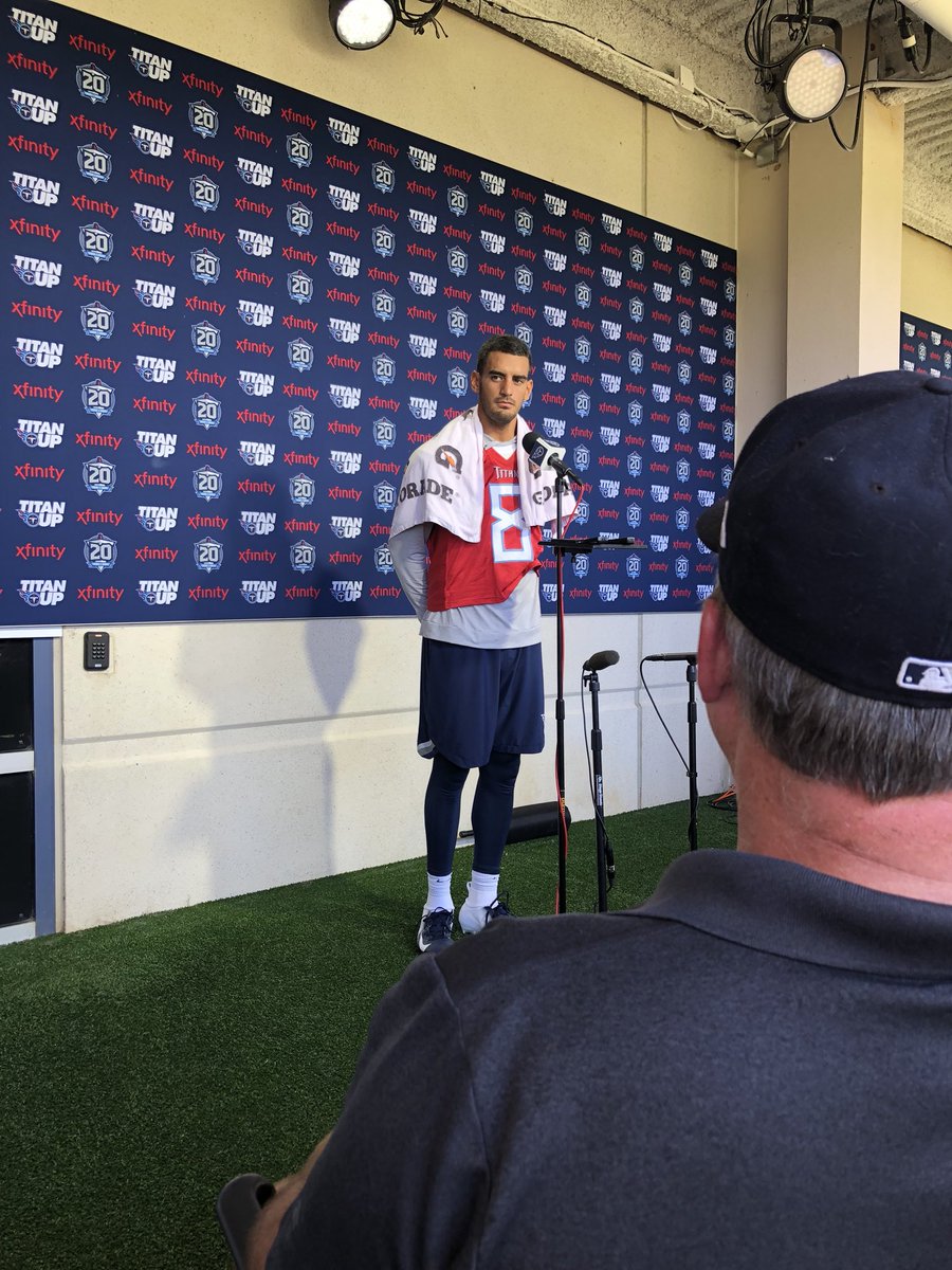 aggrove's tweet photo. Marcus Mariota on his anticipation for the start of Training Camp ‘I was sitting on my parents couch and I said mom I need to get going’”. https://t.co/WrB6njo5Oj