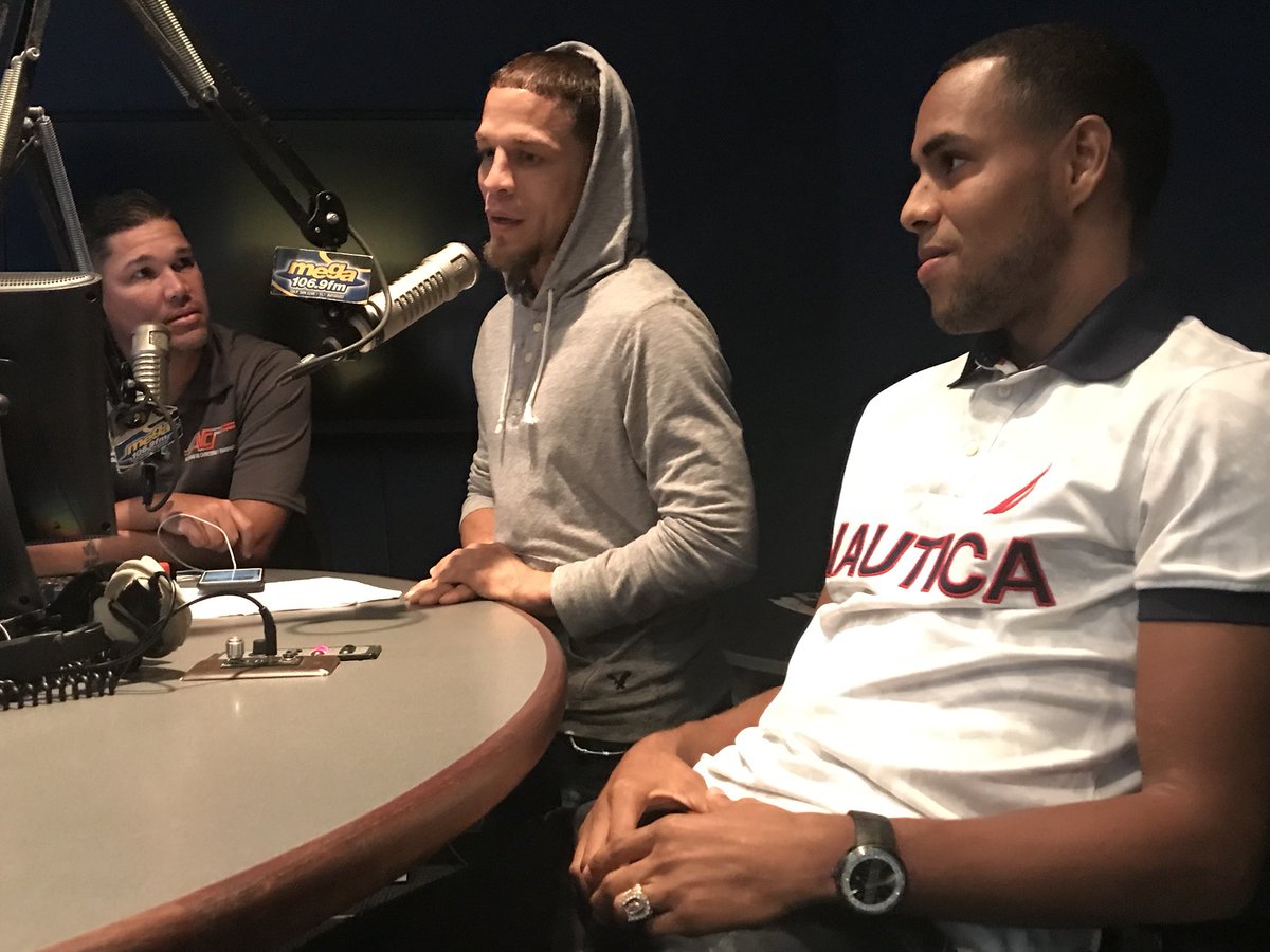 CottoPromotions's tweet photo. Danielito Zorrilla y Jonathan Oquendo en su participación hoy en el programa @LaGarataMega hablando de sus compromisos del próximo 4 de agosto en el Complejo deportivo Nilmarie Santini en San Juan en la serie @directvpr Boxing Nights. #BOXEOxDIRECTV #OnDirectv161 @RealMiguelCotto https://t.co/WuLiy379rq