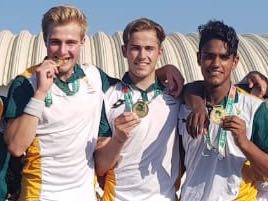 Matt Lewis strikes gold in Algeria with the SA 5's team. All your dreams are coming true, Matt. Well done to the team and coaching staff.  <a href="/KarlBres/">Karl Bresler</a> @CliftonOldBoys <a href="/Downes969/">Mike Downes</a> <a href="/andy_keast/">Andy Keast</a> <a href="/BarryMezher/">Barry Mezher</a> <a href="/CliftonGents/">Clifton Gents</a> <a href="/terryelewis/">Terry Lewis</a>
