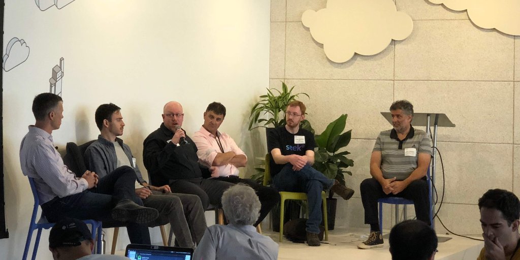 Executives from <a href="/TensorIoT/">TensorIoT</a>, @Kascope, @Seek_XR, <a href="/ThingLogix/">ThingLogix</a> &amp; <a href="/ElectronicCare/">Electronic Caregiver</a> discussing their use of #AmazonSumerian to create immersive applications. What would you build? amzn.to/2uSYrdp