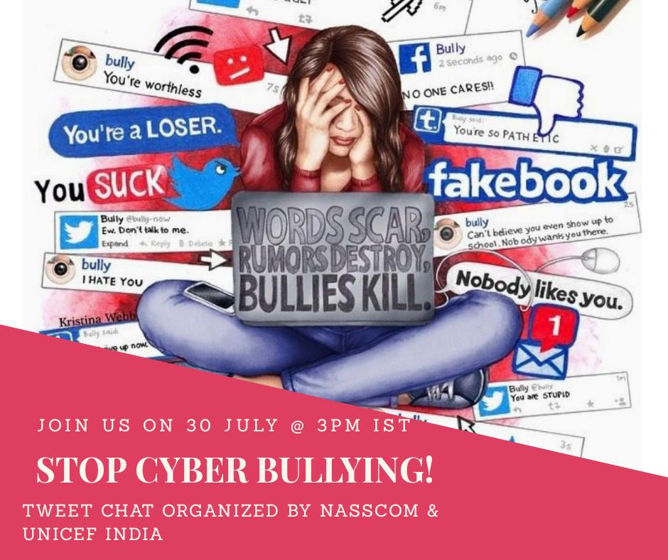 MehtaSunayna's tweet photo. BEWARE what your children browse through the Intenet. Cyberbullying is real, to know more about it.  
Join the #ChildOnlineProtectionTweetChat organized by NASSCOM foundation AND UNICEF India on 30th July 2018 between 3:30pm to 4:30pm. https://t.co/C8WYUiVSEV