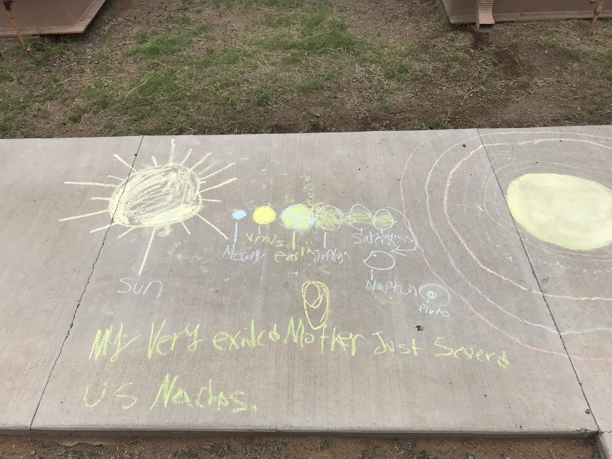 leapin_lani's tweet photo. Ms. Voorhies’ 5th graders are using pneumonic devices to learn about space - My very eager mother just served us nachos #mem_cats https://t.co/qnYkSP0pmn