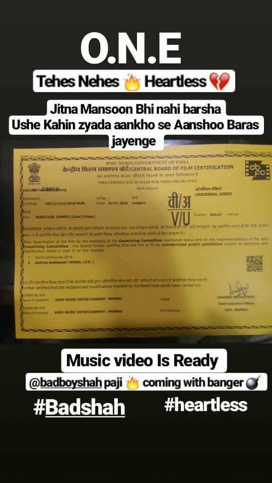 FanspowerClub's tweet photo. August mein Barshega Mansoon 👀 aankho se 
Heartless 💔 By @Its_Badshah 
Coming with banger 💣 
Music video is ready!
Full album O.N.E
17 Aug. https://t.co/GdclYo9vSj