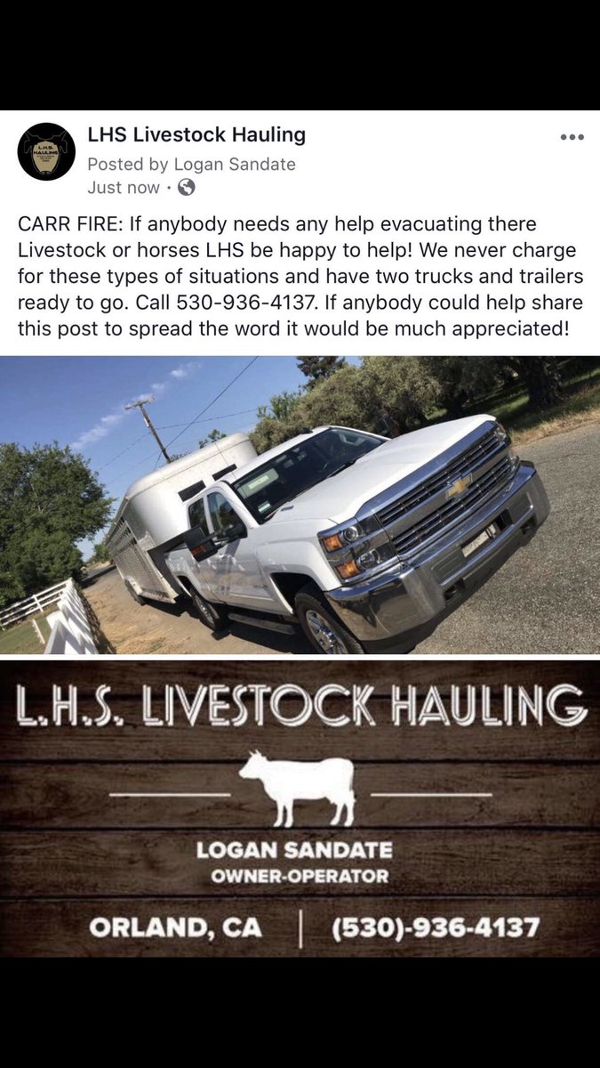 Contact logan sandate at 530 936 4137 or me at 530 646 6997