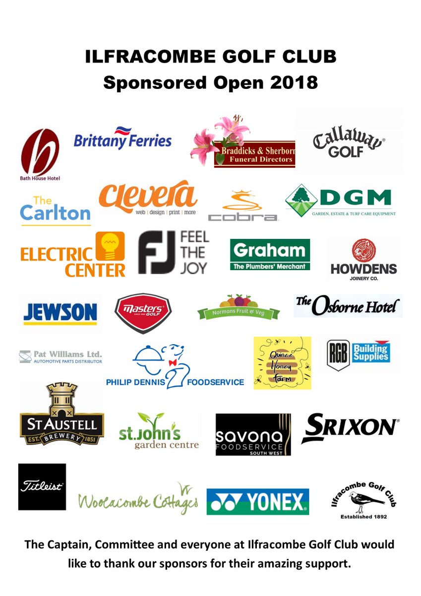 So looking forward to next week's Sponsored Open at <a href="/IlfracombeGolf/">Ilfracombe Golf Club</a> . Massive prizes from amazing sponsors.