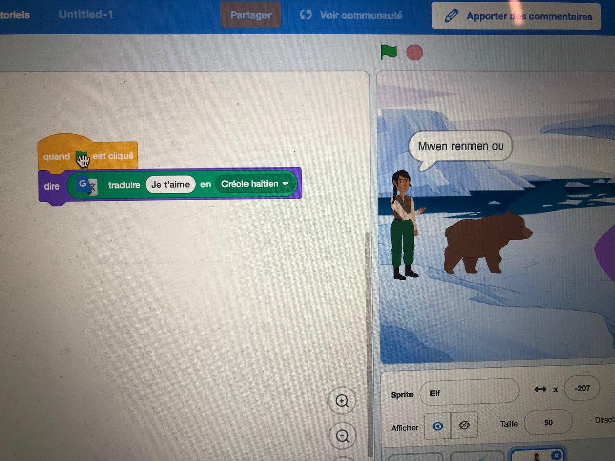 EtClaude's tweet image. You can use Google translate in your ⁦@scratch⁩ 3.0 project :) #ScratchMIT2018