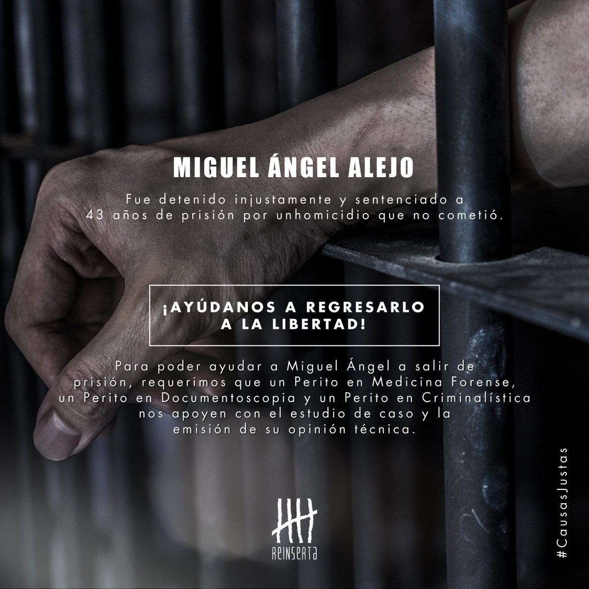 Reinserta's tweet image. ¡Ayúdanos en la lucha contra la injusticia!
#CausasJustas #Reinserta