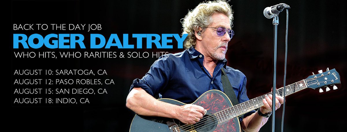 TheWho's tweet photo. Roger is headed to California two weeks from today! Tickets still remain. Visit https://t.co/wrZ1YEgFVM for more info. https://t.co/eHMuTHkprf