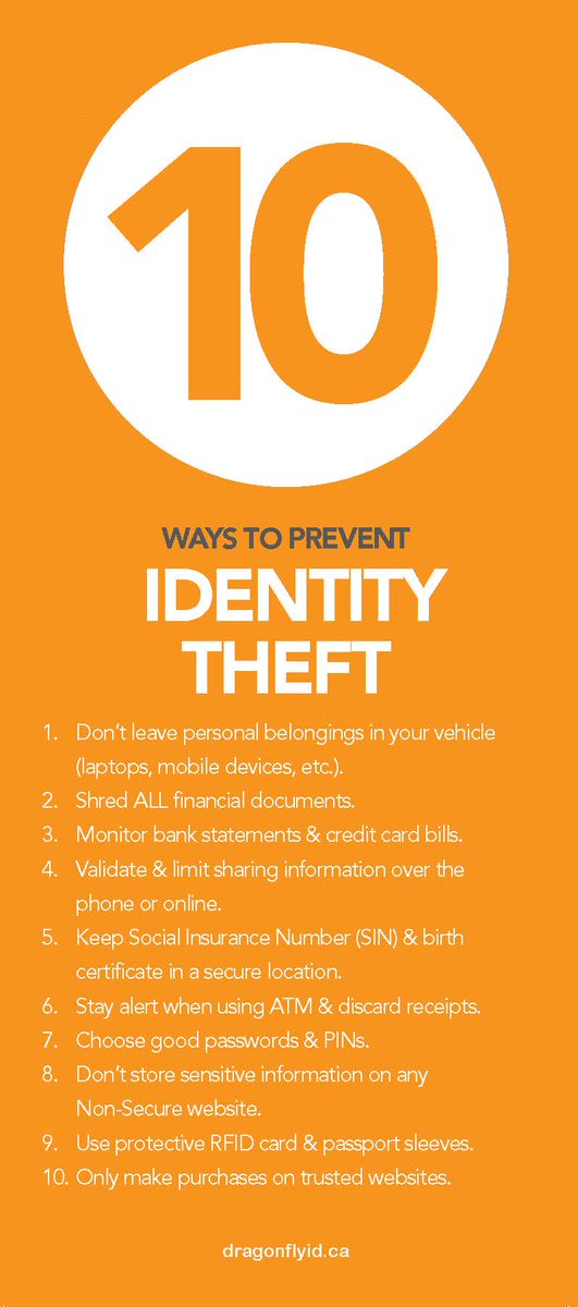 dragonfly_id's tweet photo. Top 10 Ways To Prevent Identity Theft #IdentityTheft #dragonflyid #Top10IdentityTheftTips #RestorationServices https://t.co/3Q8Kd91XqM https://t.co/nO8DFlopsP